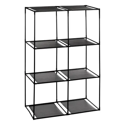 Immagine prodotto di 5five Simply Smart | Scaffale modulare - Cubo - 6 contenitori - Nero - Pratico sistema di archiviazione