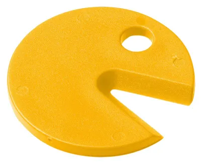 Produktbild von Gelber Zeckenentferner mit Einkaufswagenchip und Schlüsselring-Loch, schnell & mühelos