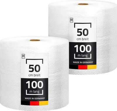 Produktbild von LOGIC PACK 2x Luftpolsterfolie 50my Noppenfolie Verpackungsmaterial 50 cm x 100 m