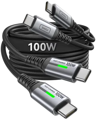 Immagine prodotto di Cavo USB-C INIU, 1m + 1m, cavo di ricarica rapida USB-C a USB-C, 100W PD