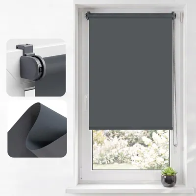 Produktbild von SALCAR Thermorollo ohne Bohren Klemmfix - Verdunkelungsrollo für Fenster & Tür,
