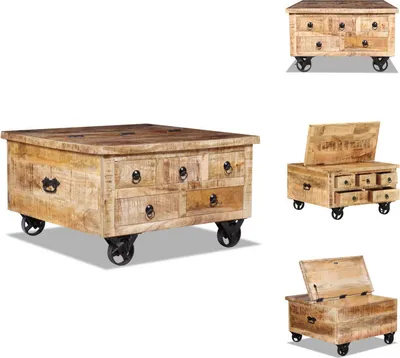 Produktbild von vidaXL Couchtisch Raues Mangoholz 70x70x40 cm - Couchtische