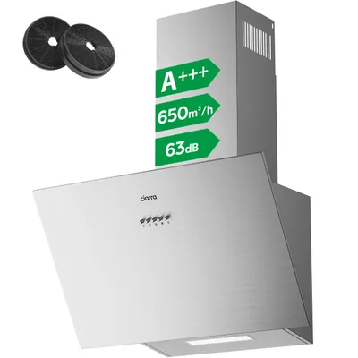 Produktbild von CIARRA Kopffreihaube A+++ 650 m³/h Dunstabzugshaube 60 cm Kopffreie Schräghaube LED VMS6762A