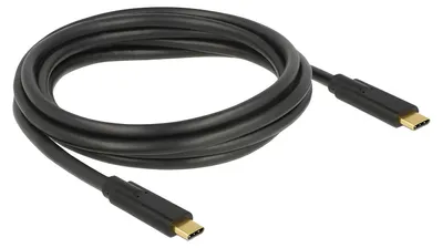 Produktbild von DeLOCK 85527, 2 m, USB C, USB C, USB 3.2 Gen 1 (3.1 Gen 1), 5 Gbit/s, Schwarz
