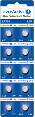 Immagine prodotto di Mini batteria alcalina everActive AG5 G5 LR754 LR48 - blister di 10 pezzi