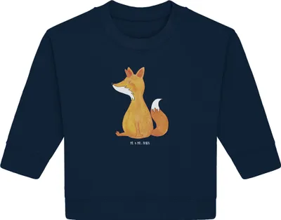 Produktbild von Mr. & Mrs. Panda Organic Baby Pullover Einhorn Fuchs 6. - 12. Monat - French Navy - Geschenk, Unicorn, Bullover, Unicorns, Einhörner, Fuchshörnchen, Füchse