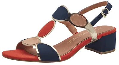 Immagine prodotto di MARCO TOZZI sandalo donna in tessuto con cinturino a T metallico 2-28230-42, misura:40 EU, colore:Multicolore