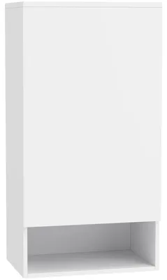 Produktbild von Badezimmerschrank zur Wandmontage, mit verstellbaren Einlegeböden und Tür, weiß