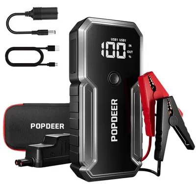 Produktbild von KFZ Starthilfe Powerbank - 3000A Auto Jump Starter - 23800 mAh - QC3.0 Schnellladen - LED Taschenlampe - Tragbar - 6 Zellen