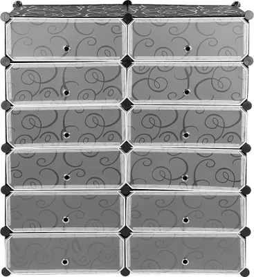 Produktbild von WYCTIN Kleiderschrank Schuhschrank 12 Fächer Kunststoff Schuhablage