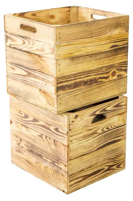 Produktbild von 2er set Holzkiste geflammt passend für Kallax und Expeditregale