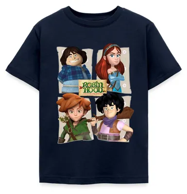 Produktbild von Spreadshirt Robin Hood Tuck Marian Robin Little John Kinder T-Shirt, 98/104 (3-4 Jahre), Navy