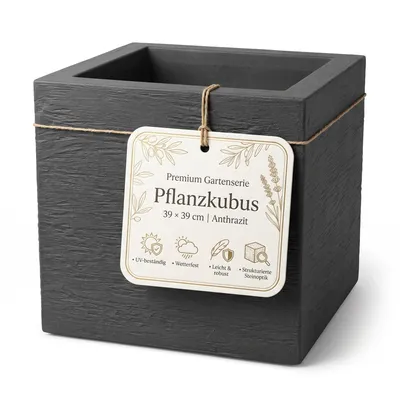 Productafbeelding van BigDean bloempot, groot, vierkant, 39x39 cm. Gemaakt in Europa, design