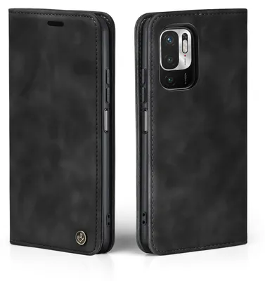 Produktbild von Handy Hülle für Xiaomi Redmi Note 10 5G Klapphülle Bookcase Flip Cover Handy Tasche Etui Farbe: Schwarz
