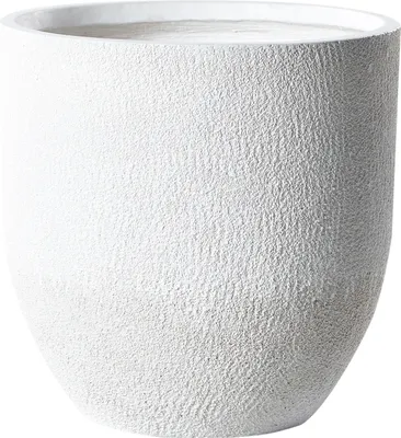 Produktbild von BELIANI Blumentopf Weiß Magnesium und Glasfaser ⌀ 46 cm für den Innen- und Außenbereich Rund Modernes Design Garten Terrasse Wohnzimmer Deko