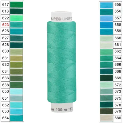 Produktbild von Nähgarn 10 x 100m Unipoly 120 Tex14x2 Universalnähgarn Allzweckgarn Polyester 4v6 Farbwahl, Farbe:623
