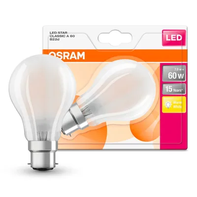 Produktbild von Osram LED Filament Leuchtmittel Star Classic Birne A60 7W = 60W B22d matt 806lm warmweiß 2700K