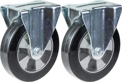 Zdjęcie produktu dla kółka 200 mm 8" z czarnej gumy, o udźwigu 700 kg, zestaw 2 szt