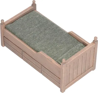 Obrázek produktu pro miniaturní domeček pro panenky 1:12, březová postel, mini nábytek, dekorace do domečku pro panenky, hnědá barva
