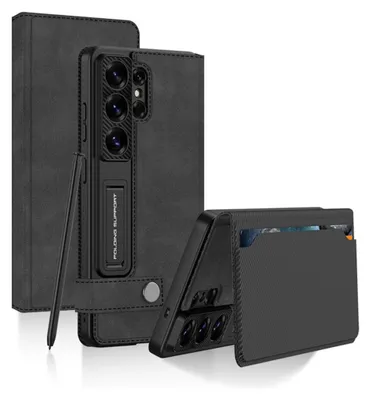 Immagine prodotto di Custodia in pelle con chiusura a libro per Samsung Galaxy S26 Ultra 5G Book Wallet nera