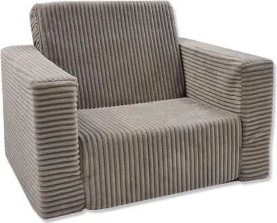 Image de Odolplusz Fauteuil pour enfants pliable | Canapé pour enfants Mini-fauteuil Chaise pour enfants Fauteuil douillet | Meuble pour chambre d'enfant | (Beige en velours côtelé)