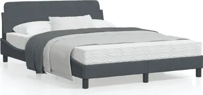 Produktbild von Bettgestell mit Kopfteil Dunkelgrau 120x200 cm Samt 373153