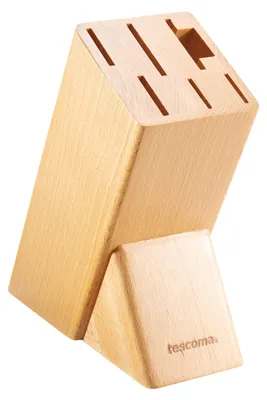 Messerblock für 6 Messer, Geflügelschere/Schleifer, Holz, 22x20x8,5 cm