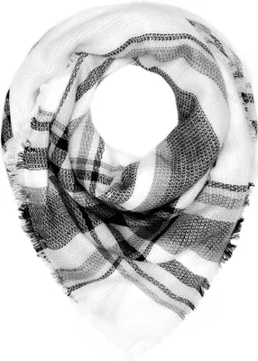 Produktbild von Damen Strickschal kariert Karo XXL Wollschal Oversized Winterschal Autiga® weiß-schwarz