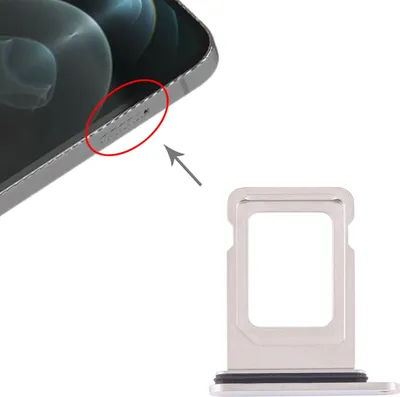 Produktbild von Dual SIM Karten Halter für Apple iPhone 12 Pro Max Silber Card Tray Ersatzteil