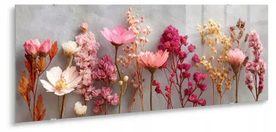 Productafbeelding van STYLER Glaswanddecoratie, 50x125 cm, "Bloemenpoëzie", bloemenmotief, florale design, wanddecoratie, geschikt voor woonkamer, slaapkamer, hal, modern interieur