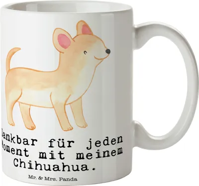 Produktbild von Mr. & Mrs. Panda Tasse Chihuahua Moment - Weiß - Geschenk, Keramiktasse, Teetasse, schöne, Kaffeebecher, Kaffeetasse
