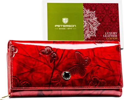 Image de Porte-monnaie en cuir pour femme PTN 42100-BFBC-8270 Rouge