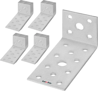Obrázek produktu pro KOTARBAU® Sada 50 úhelníků 40 x 80 x 40 Ocelový stavební úhelník Perforovaný plech Nábytkový úhelník Pozinkovaný úhelník pro těžké dřevo Montážní úhelník pro židle