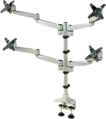 Produktbild von SpeaKa Professional Monitor-Tischhalterung SP-1624824 Swivel 4 fach 4 Display(s) 25,4 cm (10) - 68,6 cm (27) Silber-S