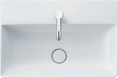 Produktbild von Handwaschbecken DURASQUARE o ÜL m HLB 450x350mm 1 Hahnloch weiß WG 1 Hahnloch weiß