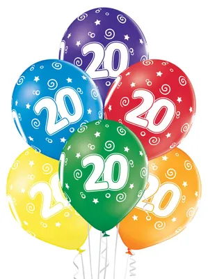 Produktbild von Bunter Latexballon-Mix 20. Geburtstag 25er Pack