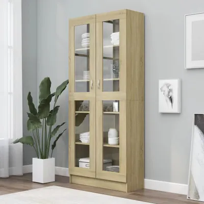 Immagine prodotto di Vetrina vidaXL in rovere Sonoma 82,5x30,5x185 cm in materiale derivato dal legno