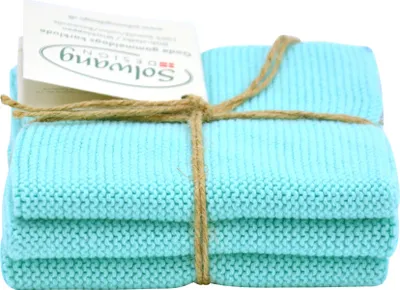 Produktbild von Solwang Wischtuch AQUA gestrickt 3er Küchentuch Spültuch Putztuch Wischlappen