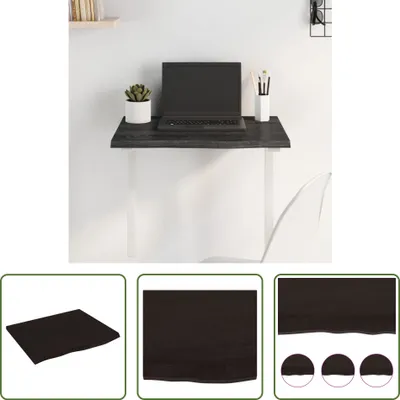 Image de The Living Store Plateau de table Marron foncé 60x50x2 cm Chêne massif traité