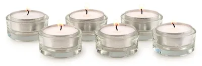 Teelichthalter Glas 6er Set 14x5x4,8 cm für Teelichter