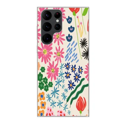 Produktbild von MuchoWow® Handyhülle Schutzhülle Hülle für Samsung Galaxy S22 Ultra Blume - Blätter - Feldblumen Silikon Softcase Handy Hülle - Abbildung