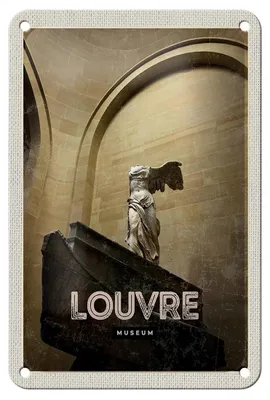 Produktbild von Blechschild Reise 12x18cm Retro Louvre Museum Paris Palast Dekoration
