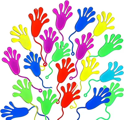 Productafbeelding van Plakhanden voor kinderen - Set van 20 - Kleurrijke handen - Rubber - Verschillende kleuren - Standaardmaat