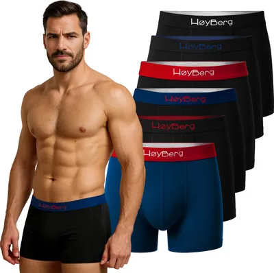Immagine prodotto di Boxer da uomo Høyberg - 6 pezzi in confezione, cotone elasticizzato - stile scandinavo, L