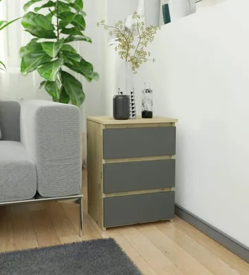 Obrázok produktu pre Malý nočný stolík VALESTRA - dub artisan / tmavo šedý