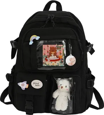 Produktbild von Schulrucksack für Mädchen - Schulrucksack für Jungen - Sporttasche - Tasche für Mädchen - Schwarzer Rucksack