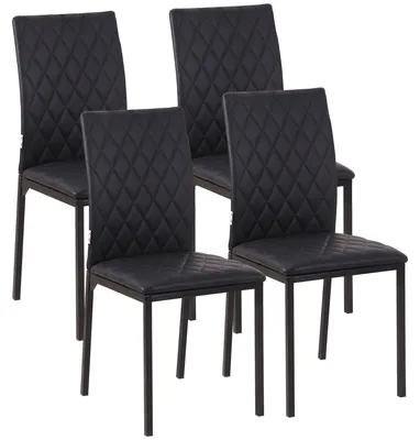 Obrázek produktu pro Jídelní židle – Sada 4 kuchyňských židlí – Pohodlné židle – 41 x 50 x 91 cm – Černé