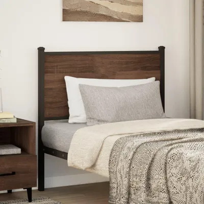 Produktbild von vidaXL Ersatz-Kopfteil Braun Eichen-Optik 90 cm Holzwerkstoff und Stahl