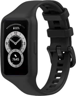 Image de Bracelet pour Huawei Band 7 / 6 Pro / 6 / Honor Band 6 Silicone souple noir