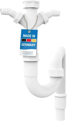 Productafbeelding van Buissifon 11497-1 1-2 inch - 2 sifon-apparaataansluitingen 1 inch - Voor keukenspoelbak - Vaatwasser en wasmachine
